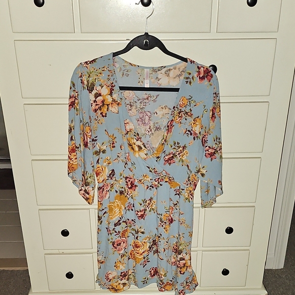 Xhilaration Dresses & Skirts - Xhilaration Floral Dress - Blue and Yellow